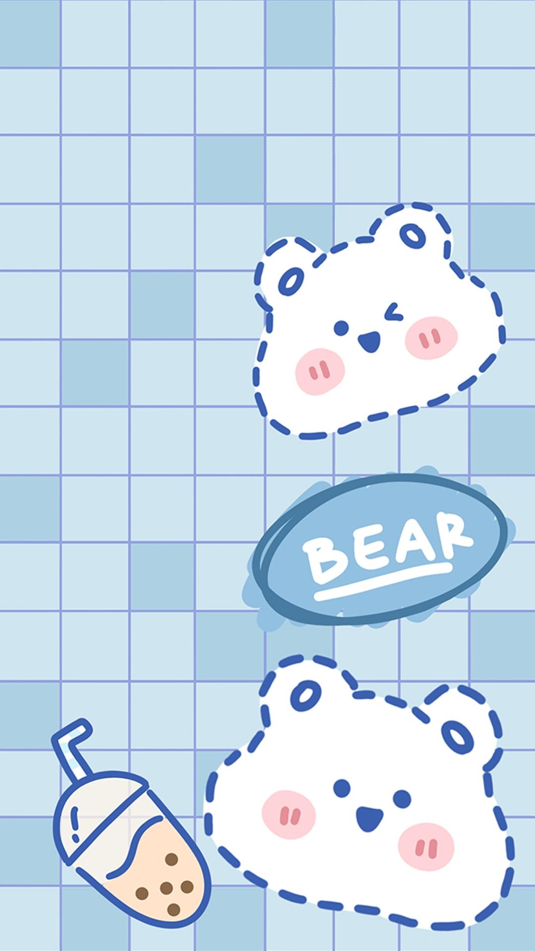 可爱的奶茶熊熊,下载手机屏幕壁纸