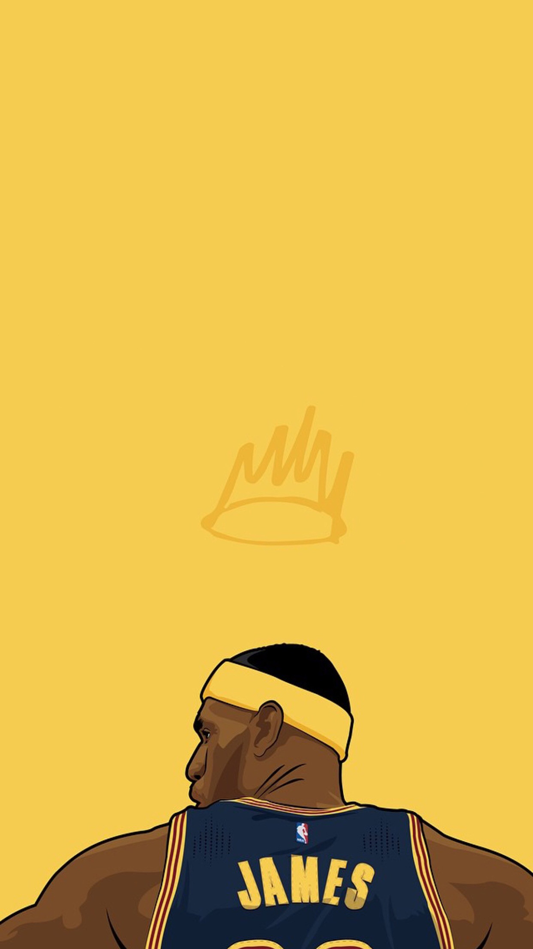 詹姆斯手绘背影黄色篮球运动员体育苹果手机高清壁纸,手机壁纸图片2020最新款