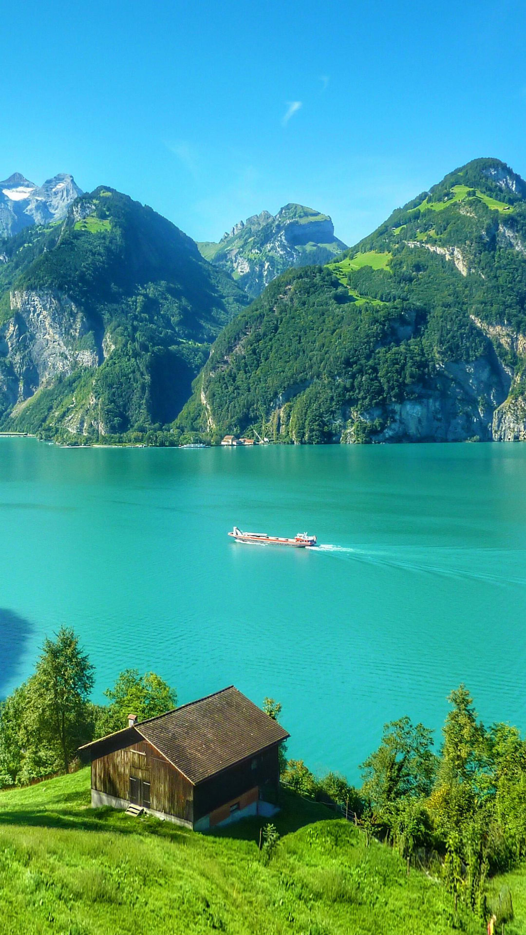 壁纸风景瑞士琉森湖,手机壁纸大全