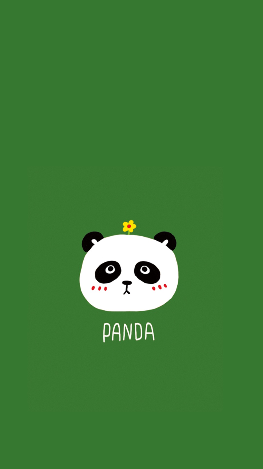 可爱卡通熊猫绿色,手机壁纸图片