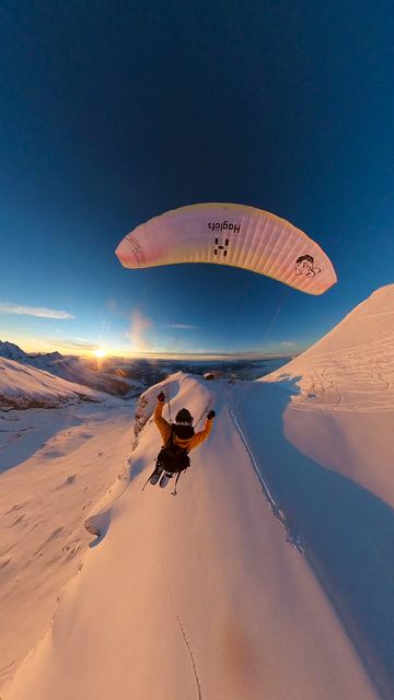 挑战者在法国雪山间跳伞和滑雪体育视频搜狐视频