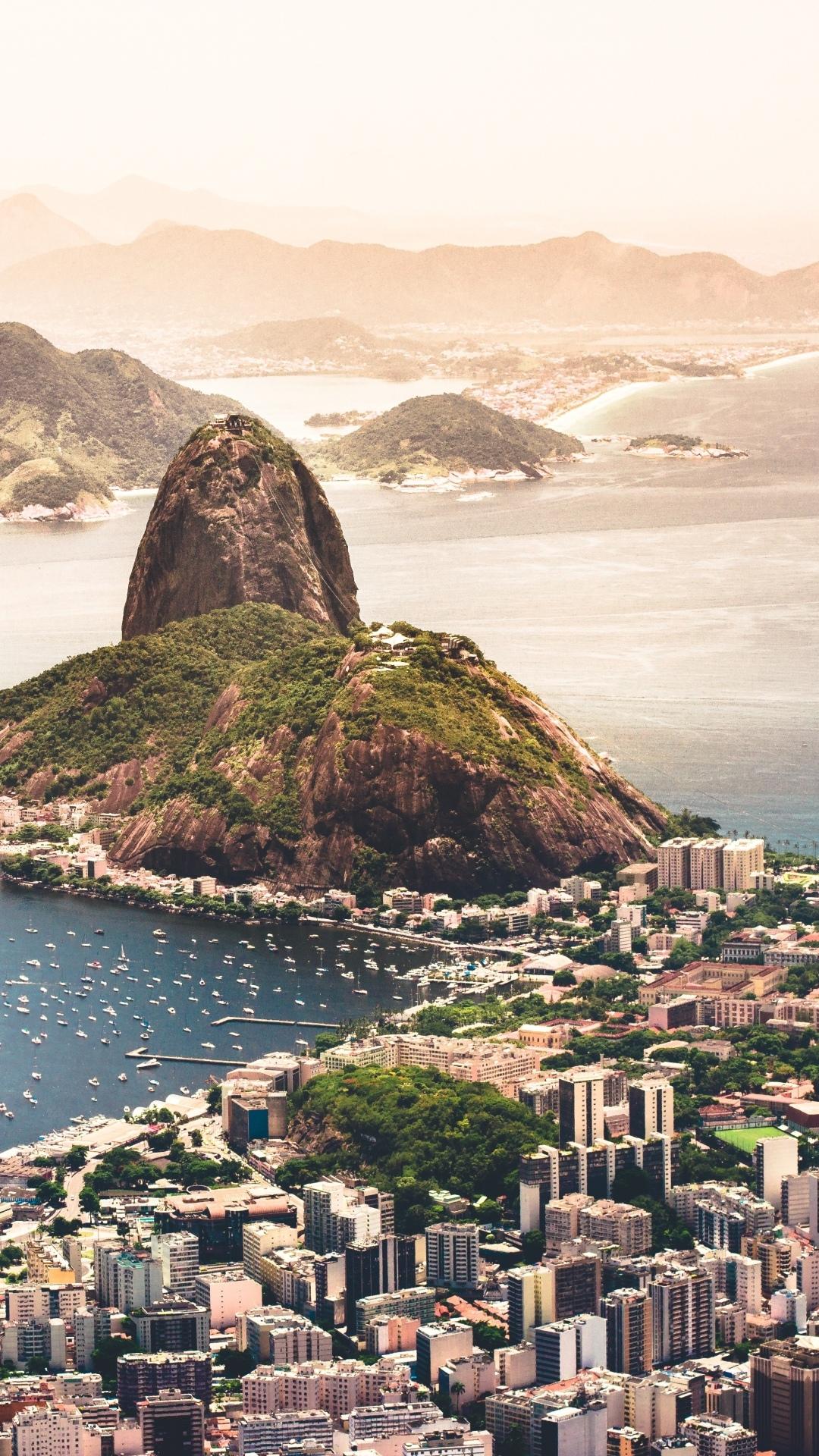 里约热内卢沿海迷人城市风景,风景手机壁纸