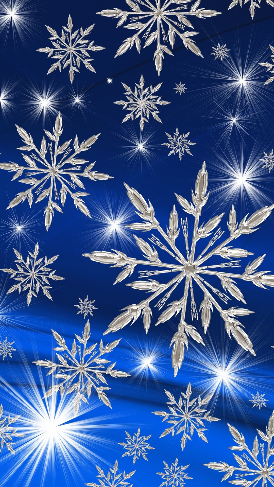 壁纸许多白色雪花,星,蓝色背景hd高清壁纸,图片,照片
