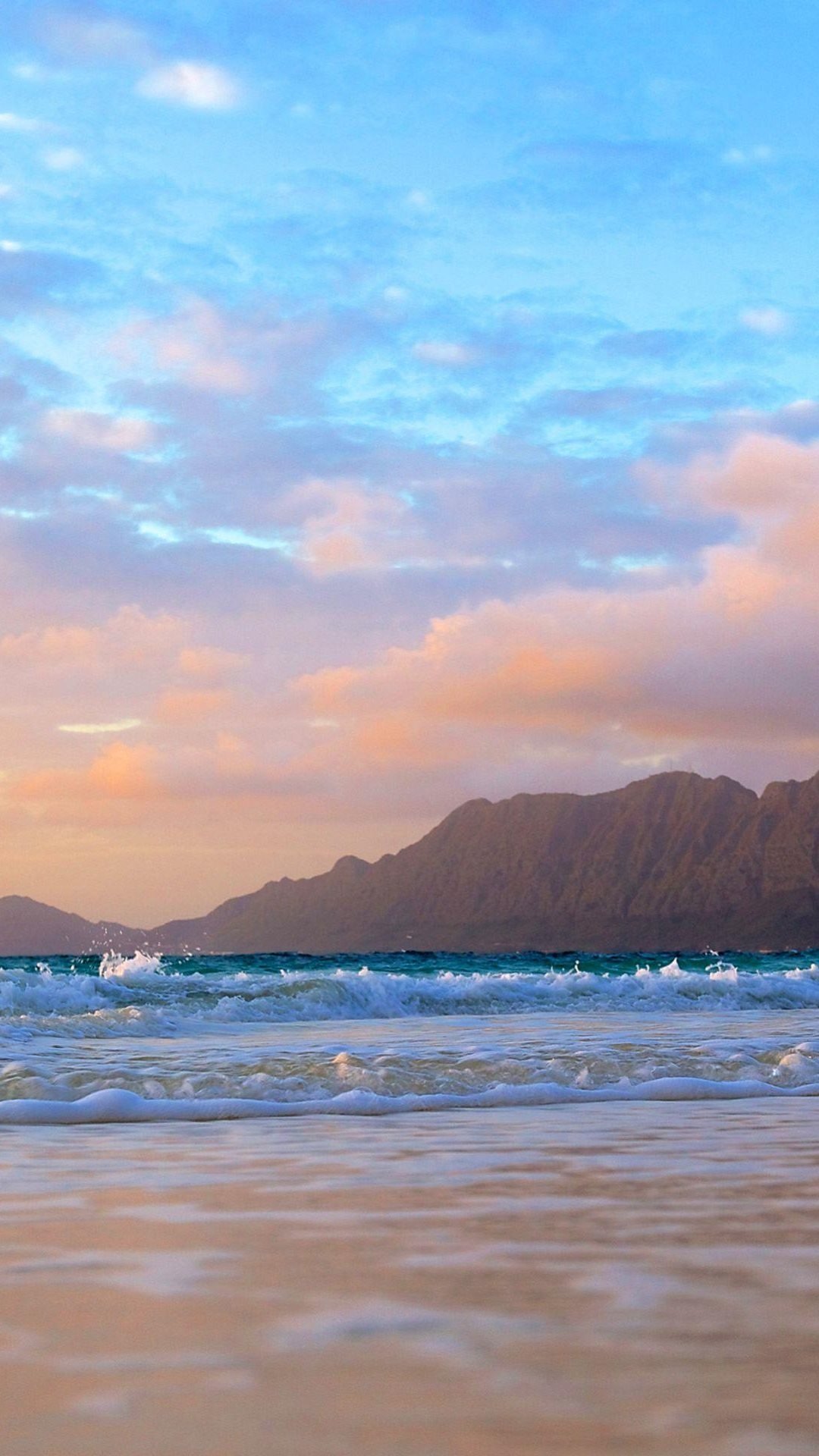 美丽的浪拍海岸,高清图片,手机壁纸