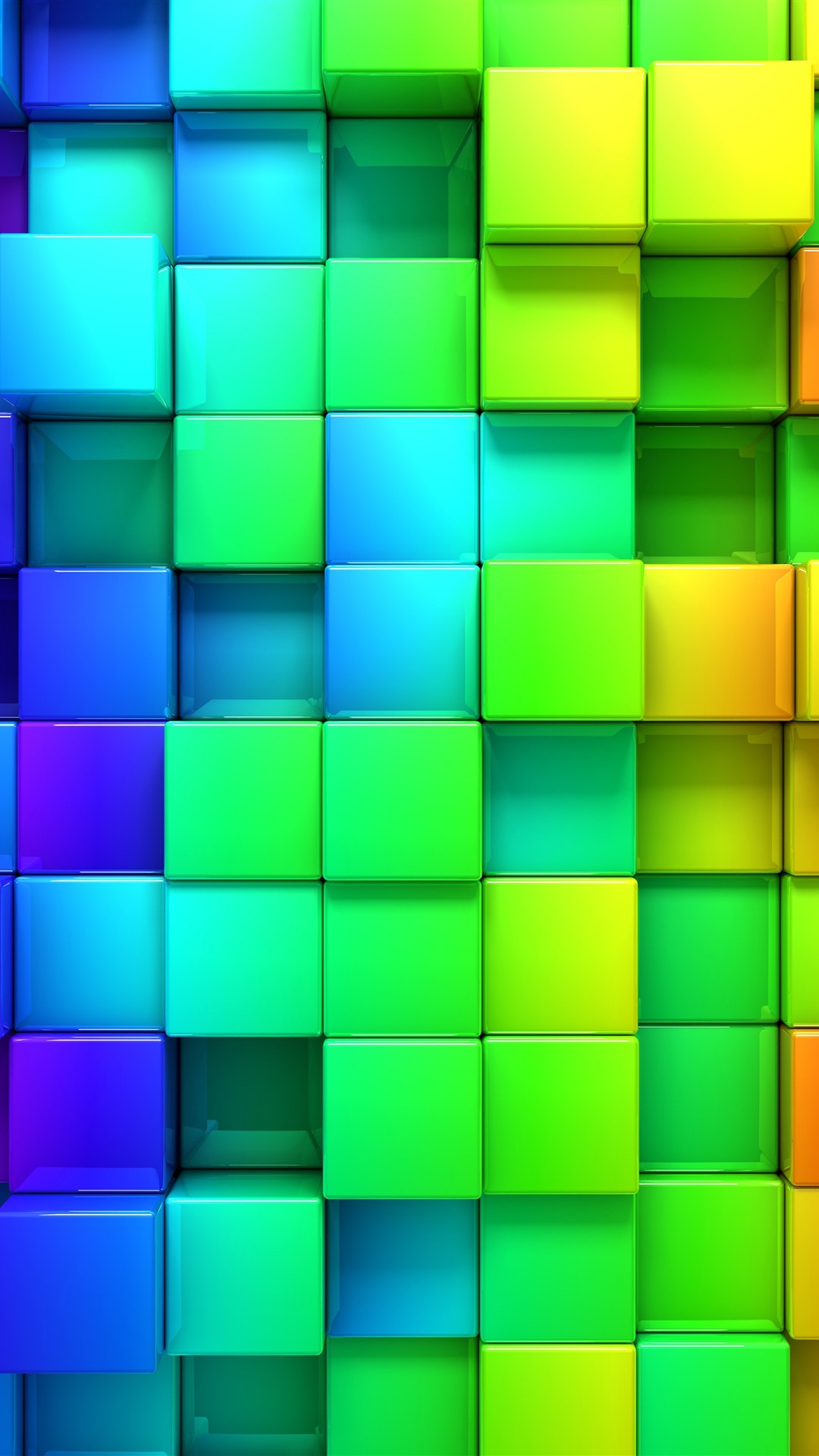 五颜六色的立方体,彩虹颜色,d图片iphone壁纸