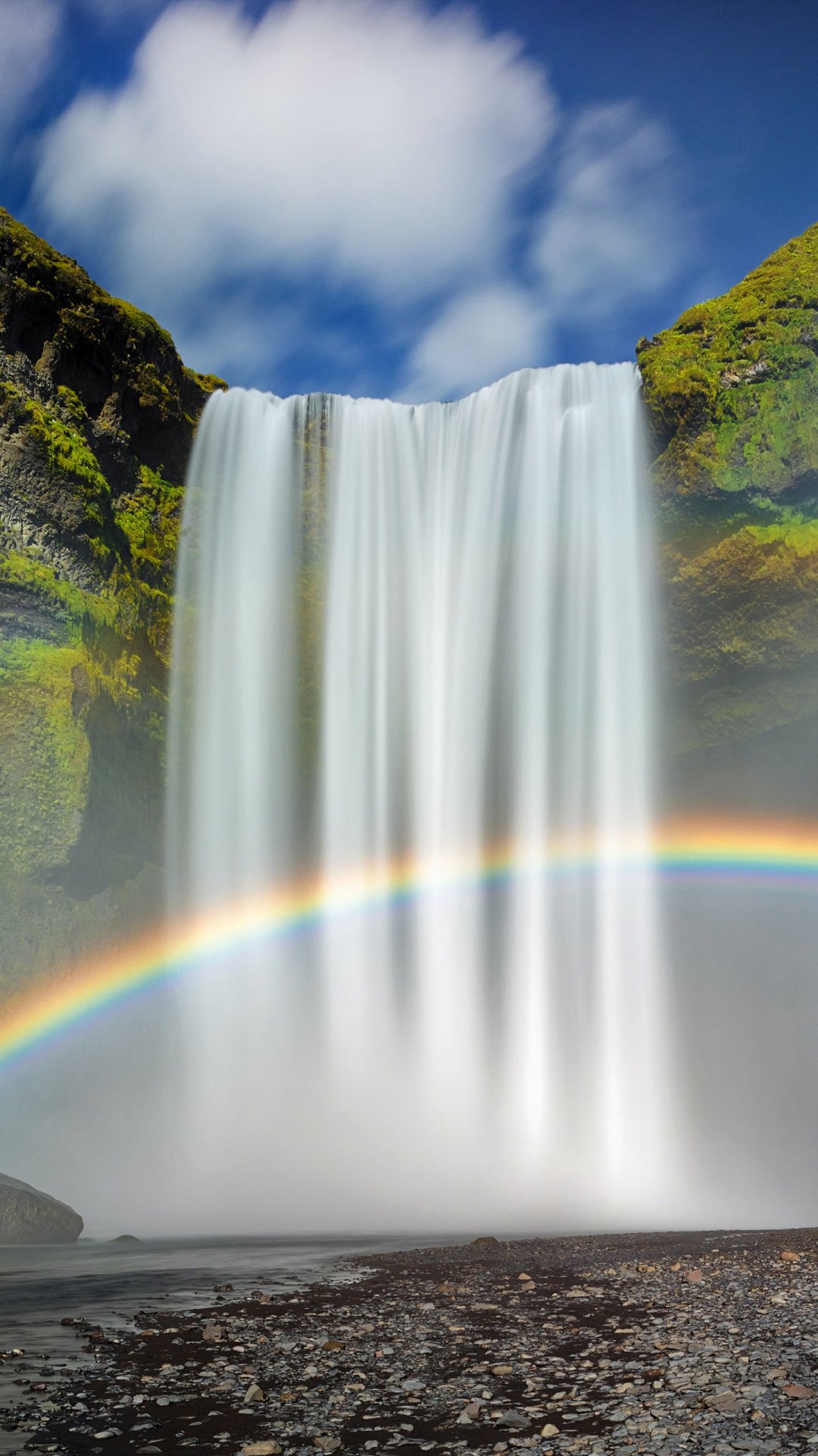 自然之美冰岛瀑布,高清图片,手机壁纸