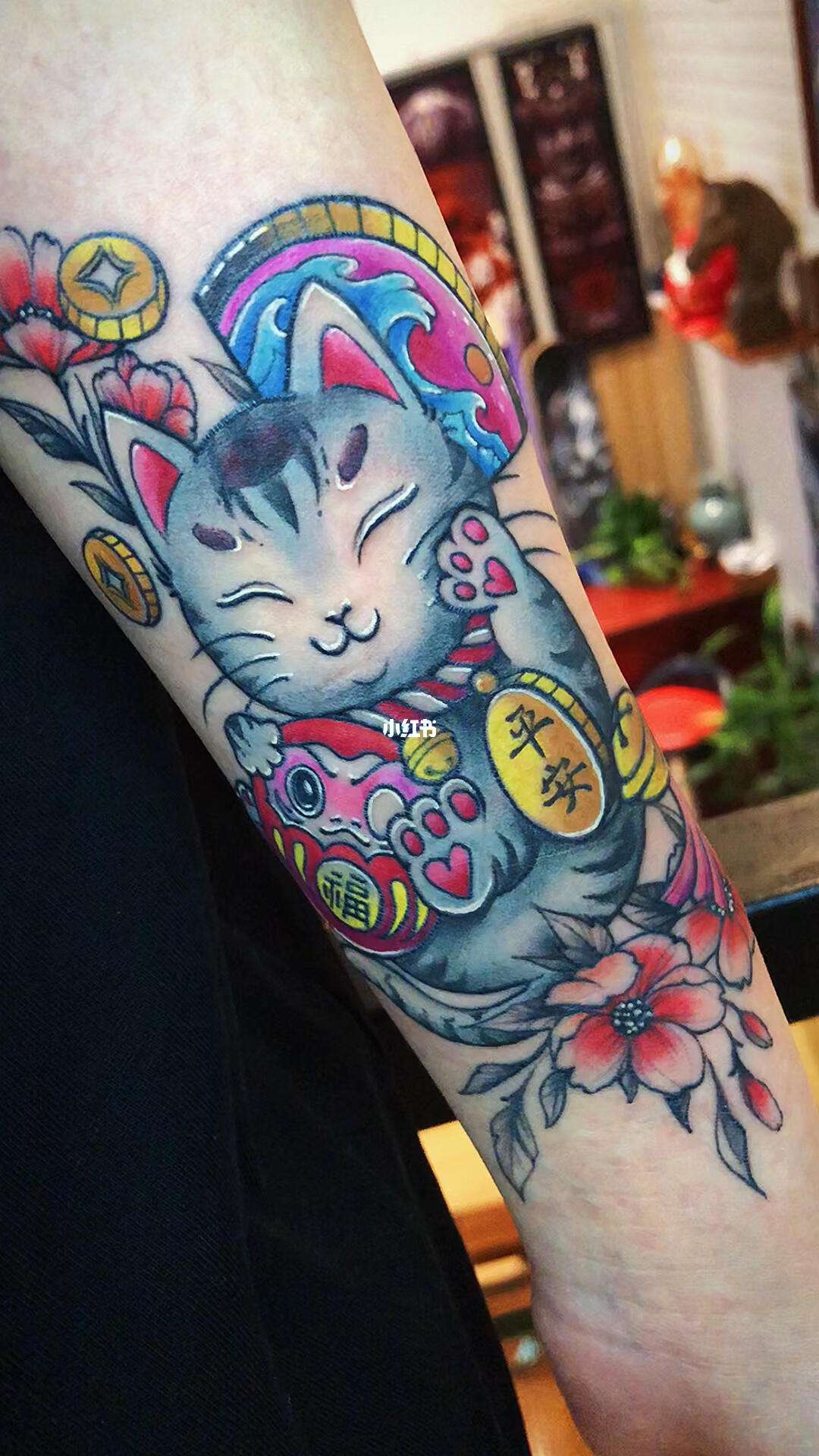 招财猫纹身