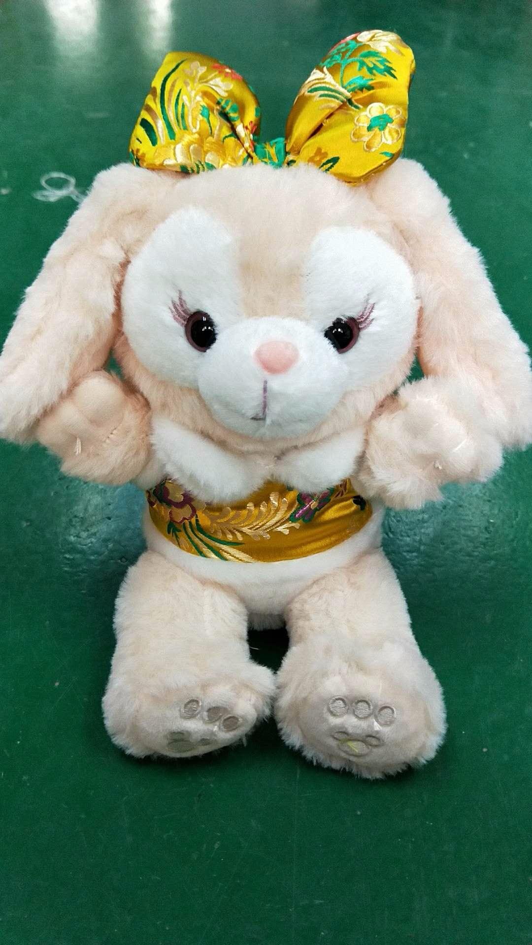 新年唐装款毛绒公仔达菲熊朋友史黛拉兔芭蕾舞四色垂耳兔子玩具