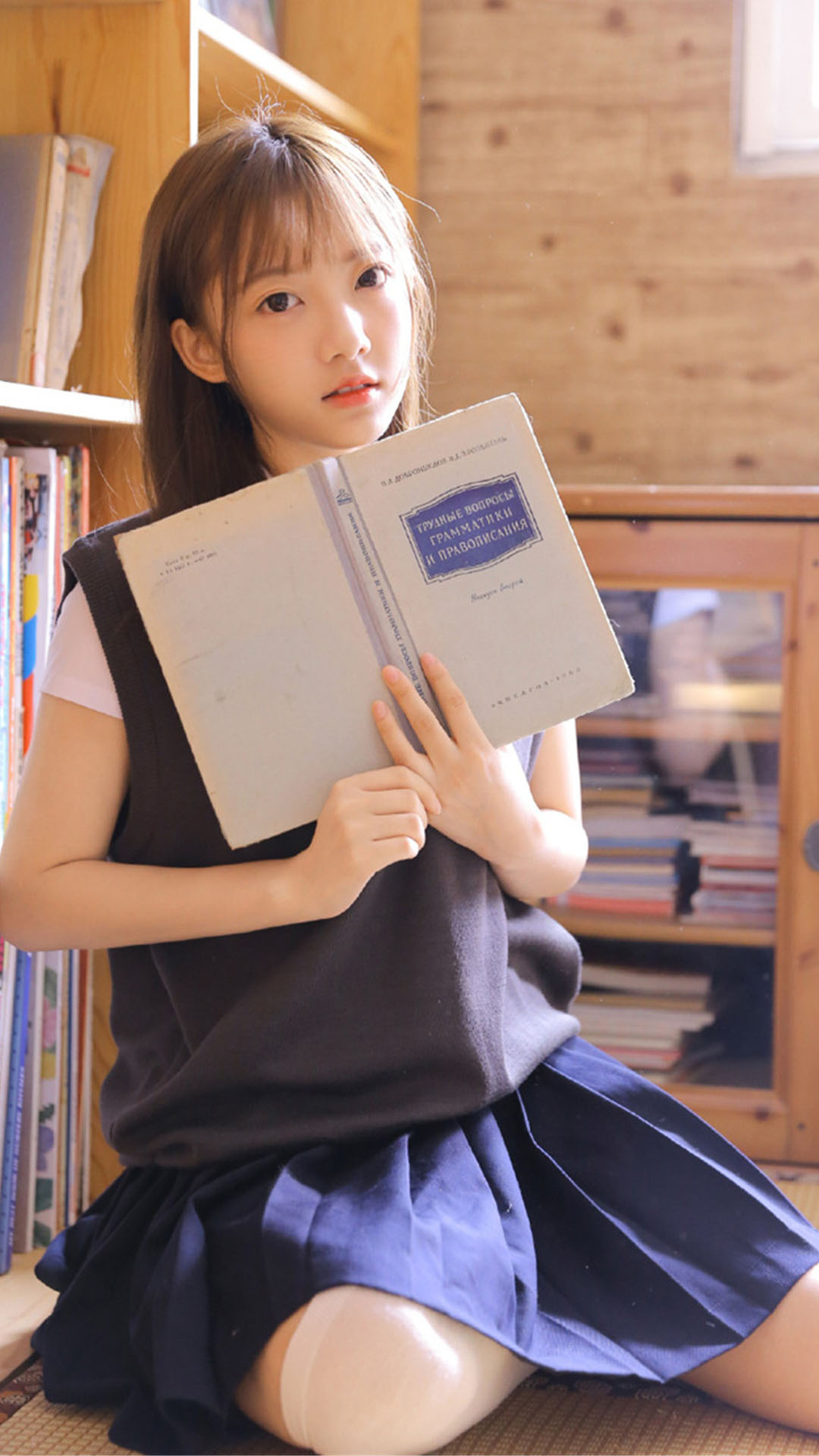 日系学生妹制服写真手机壁纸