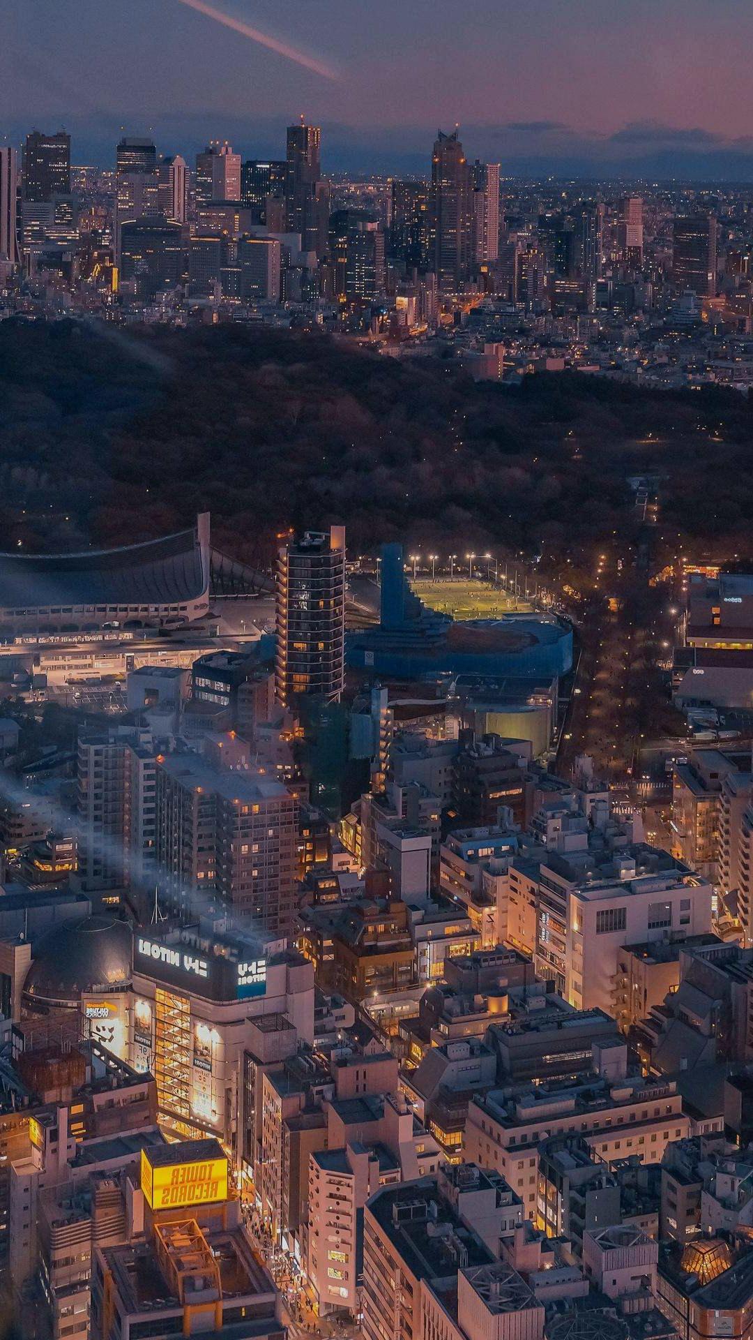 手机超高清壁纸日本东京城市夜景高清摄影,风景-手机壁纸